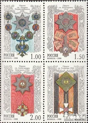 Produktbild von Briefmarken Russland 1998 Mi 678-681 Viererblock (kompl.Ausg.) postfrisch Geschichte d. russischen Staates