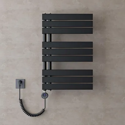 Immagine prodotto di doporro Scaldasalviette Elettrico Bagno con Termostato Digitale e Funzione Timer 76x50cm 600W Antracite, Termoarredo Elettrico Temperatura Regolabile, Radiatore da Parete Verticale - FN