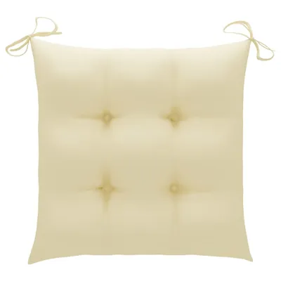 Image de vidaXL Coussin de chaise 2 pcs. Blanc crème 50x50x7 cm Tissu Oxford