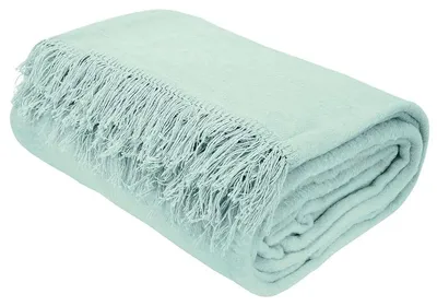Produktbild von Decke, Baumwolldecke mit Fransen, hohe Qualität 150x200 Ba746 Helles Türkis