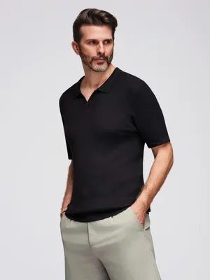 Obrázok produktu pre Ombre Clothing Pánske tričko s golierom Penaia čierna S