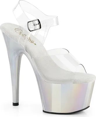 Produktbild von ADORE-708LQ Damen Sandale von Pleaser, Transparent Silber , EU 37, US 7
