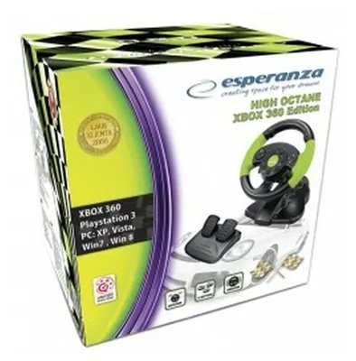 Image de Esperanza - High Octane XBOX Edition - Ensemble volant et pédales - filaire - pour Sony PlayStation 2, Sony PlayStation, PC, Microsoft Xbox 360, Sony PSX, Sony PlayStation 3