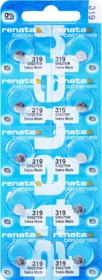 Produktbild von 10x RENATA Uhrenbatterie 319 für Armbanduhr Knopfzelle SR 527 V319 SR527SW