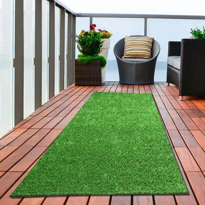 Kunstgras-Läufer 1x4 m, grün, 8 mm Florhöhe, Outdoor