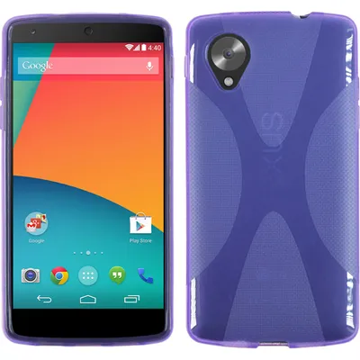 Produktbild von PhoneNatic Case kompatibel mit Google Nexus 5 - lila Silikon Hülle X-Style + 2 Schutzfolien