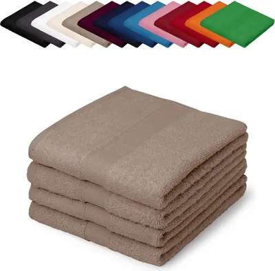Produktbild von 4er PACK Gästetücher 30x50 cm Gästehandtücher Kinderhandtücher Babyhandtücher 100% Baumwolle, Farbe: Beige