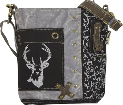 Produktbild von Domelo Damen Trachtentasche kleine Dirndltasche Umhängetasche Schultertasche Frauentasche Hirsch schwarz 53087