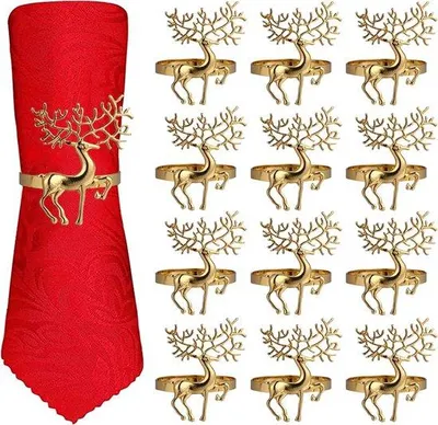 Produktbild von Famanu Serviettenringe Elegantes Design - Gold - 12 Stück