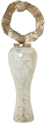 Vase aus Glas und Aluminium, goldfarben, 26 x 26 x 102 cm
