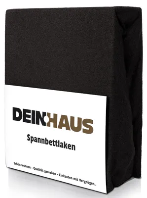 Produktbild von Spannbettlaken Frottee Baumwolle, hautfreundlicher Stoff, Bettlaken mit Gummizug Schwarz 100 x 200 cm