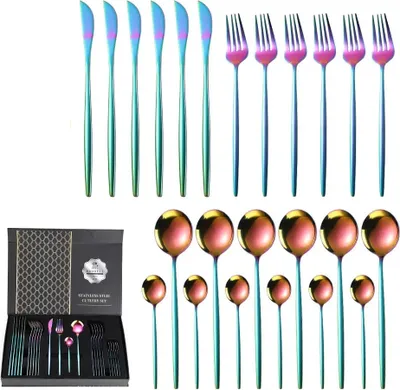 Produktbild von 24-teiliges Besteck-Set QU-26398 - Glänzendes Design KP26398