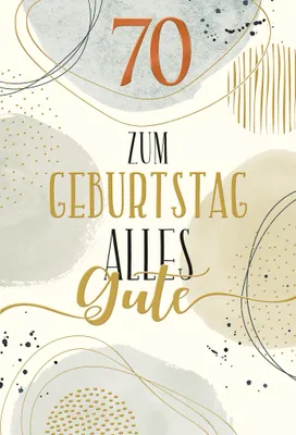 Produktbild von 70. Geburtstag Glückwunschkarte mit Briefumschlag Alles Gute