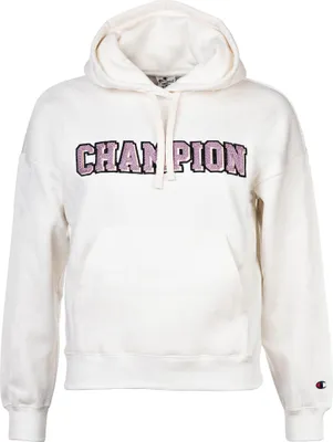 Produktbild von Champion Damen Sweatshirt - Hoodie, Kapuze, Kängurutasche, Logo, uni Hellgelb M