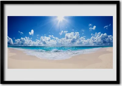Produktbild von Bild 100x70 MDF-Rahmen Wandkunst Sun Beach Sea Landschaft