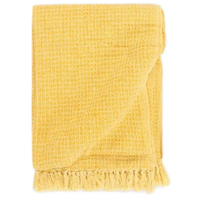 Image de vidaXL Jeté de lit en coton 160x210 cm jaune moutarde
