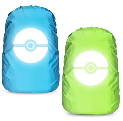 Produktbild von Regenhülle Rucksack wasserdicht Blau+Grün Schulranzen Schutzhülle reflektierend