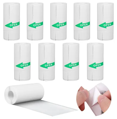 Produktbild von Thermopapier Kinderkamera Druckerpapier Mini-Drucker - 10 Rollen - Selbstklebend - 57 x 25 mm - Weiß