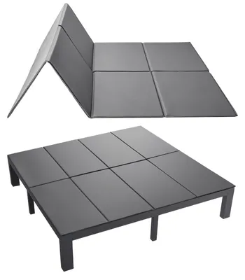 Image de Plateau de soutien pour matelas VEVOR, taille King Size, 204x193 cm, pliable, avec bandes Velcro, noyau en PP et tissu Oxford 600D, anti-affaissement pour cadres métalliques, lits superposés et canapés-lits