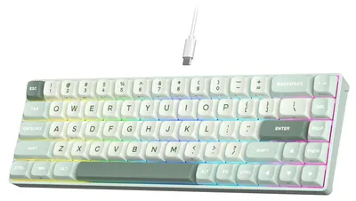 Image de Clavier de jeu mécanique 65%, filaire, avec éclairage RGB - Interrupteurs à effet Hall magnétiques