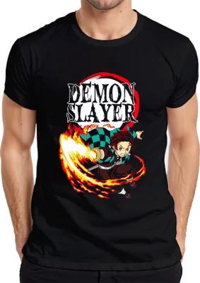 Obrázok produktu pre Pánske tričko Tanjiro Kamado Hinokami Kagura Anime Gift, čierne, XXL