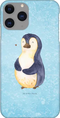 Produktbild von Mr. & Mrs. Panda Iphone 11 Pro Handyhülle Pinguin Diät - Eisblau - Geschenk, Premium Kunststoff, Bauch, Handy Case, glücklich, Abnehmen