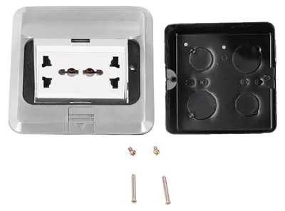 Produktbild von Bodensteckdose, 6 Löcher, eingebettete Dämpfung, Bodensteckdose aus Aluminiumlegierung, 13 A, AC 250 V