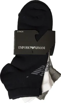 Zdjęcie produktu dla Fantasmini EMPORIO ARMANI 3 pary skarpet męskich z bawełny, model Parispa, nr katalogowy 300048 3R234, rozmiar S/M – BR P/M – MX CH/M –, 76% bawełna, 22% poliamid, 2% Elasthan