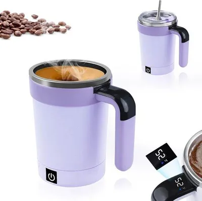 Obrázek produktu pro Chladicí hrnek 380 ml, magnetický, vodotěsný, s ukazatelem teploty, USB port