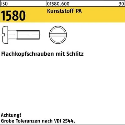Produktbild von Reyher  Flachkopfschrauben ISO 1580 Kunstst. M 3x12 PA (200 Stück)