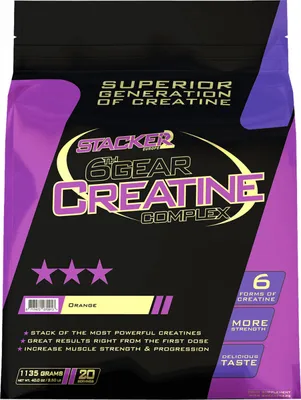 Produktbild von Stacker2 6th Gear Creatine (1135g) Orange - Kreatin - Kreatinmischung