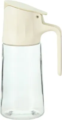 Image de Bouteille d'huile, de vinaigre ou de vinaigrette en verre crème de 500 ml, élégante et anti-fuite