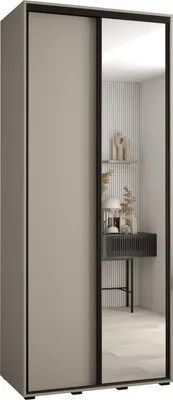 Produktbild von Kryspol Dakota 3 Schrank, zwei Türen - 235,2x110x60cm - Kaschmir Schwarz