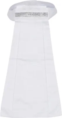 Zdjęcie produktu dla Equipage Plastron Tora – biały z srebrnym brokatem