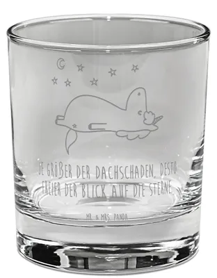 Produktbild von Mr. & Mrs. Panda Tumbler Glas Einhorn Sternenhimmel - Transparent - Geschenk, Einhörner, Whiskyglas, Whisky, Sterne, Deko, Rocks, Gravur, Verrückt, Unicorn