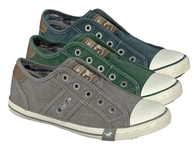 Produktbild von Mustang Slip-on 1099-401 Schuhe Damen Slipper Sneaker Canvas, Größe:37 EU, Farbe:Grau