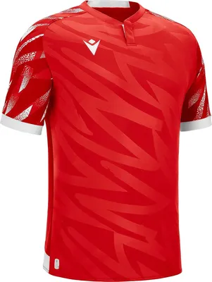 Immagine prodotto di Maglia da ciclismo Macron Themis Eco a maniche corte da uomo - Rosso / Bianco