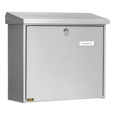 Produktbild von BURG-WÄCHTER Briefkasten Comfort 3913 SI ohne Zeitungsfach mit Namensschild, Verzinkter Stahl, Einwurf-Format DIN C4