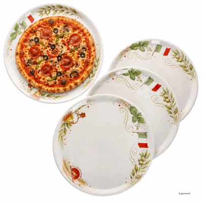 Produktbild von 4x Pizzateller Katja Ø31,5cm XL-Teller 4 Personen Italien-Dekor Platte