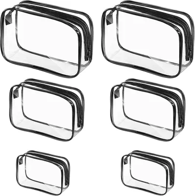 Produktbild von Kosmetiktasche Set 6-teilig, transparent, wasserdicht, praktische Organizer für Make-up