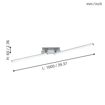 Produktbild von EGLO Lasana 2, 3000 K, 1100 lm, IP20, Chrom, Weiß