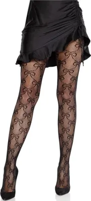 Immagine prodotto di Leg Avenue - Collant A Rete Con Fiocco Nero
