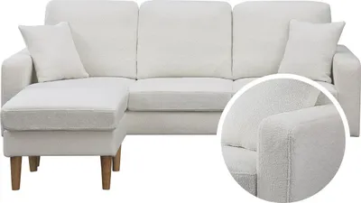 Produktbild von Ecksofa reversibel aus Stoff "Gabby" - 3-Sitzer - Weiß