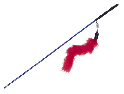 Produktbild von NOBBY Katzenangel mit Federn, rot, 90 cm