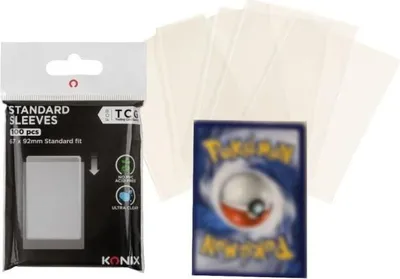 Obrázek produktu pro Obálky na karty, standardní obálky, 67 x 92 mm, 100 kusů, průhledné, bez kyselin a PVC, kompatibilní s Magic The Gathering, Pokémon