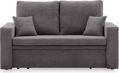 Produktbild von Sofa AIKIDO 150x85 - mit schlaffunktion - Farben zur Auswahl - modernen Sofa - mit Bettkasten - Moderner Cordstoff - Stoff POSO 022 Dunkelgrau