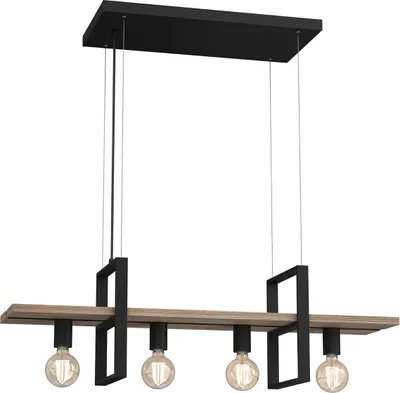 Obrázek produktu pro Police černé světlo dřevo závěsná lampa 4xE27 15W Luminex
