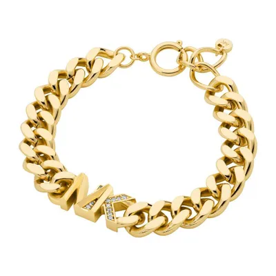 Zdjęcie produktu dla Michael Kors MKJ7834710 Bransoletka damska PREMIUM mosiądz złoto biały 22 cm