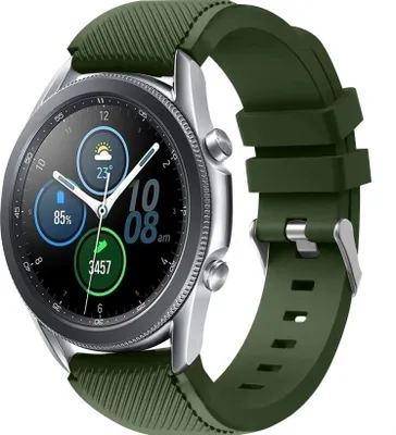 Produktbild von Strap-it Samsung Galaxy Watch 3 45mm Armband Silikon (Armeegrün)