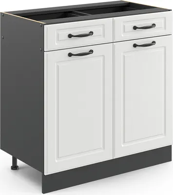 Produktbild von Küchenunterschrank Vicco R-Line Weiß Landhaus 80 cm ohne Arbeitsplatte, Model 36578